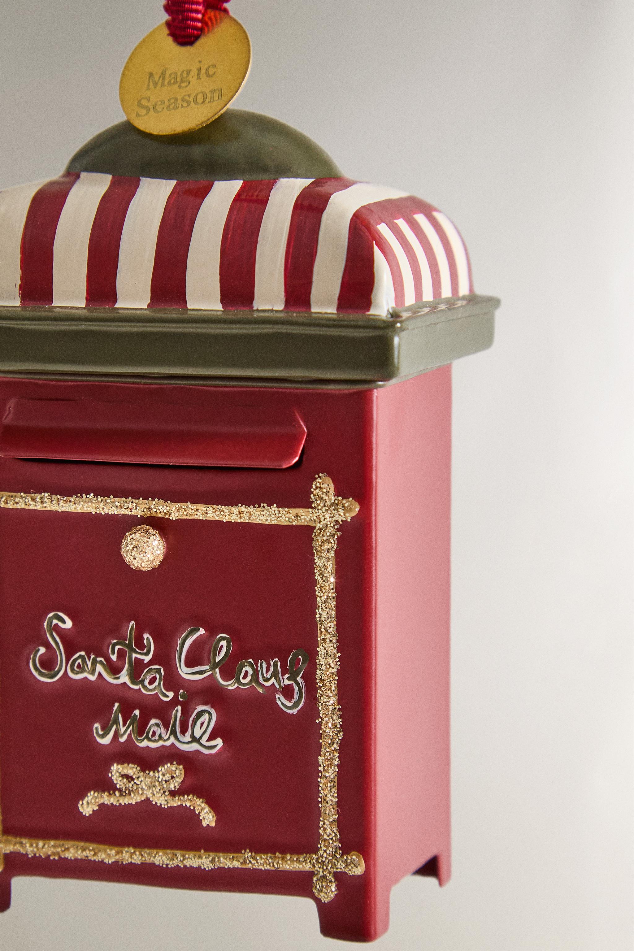 SANTA CLAUS MAILBOX CHRISTMAS TREE ORNAMENT
